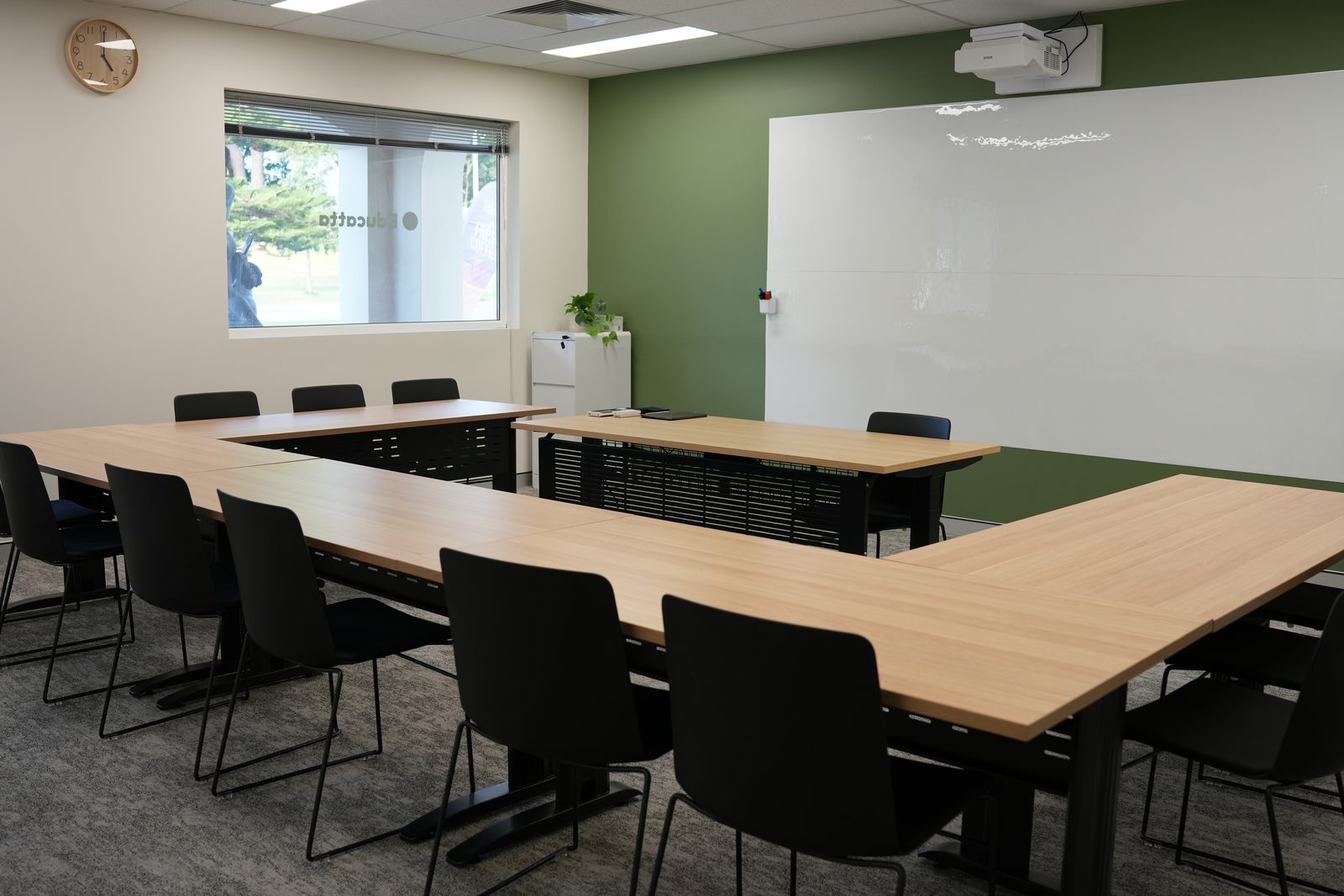 Classroom with whiteboard at the Educatta Bentley centre