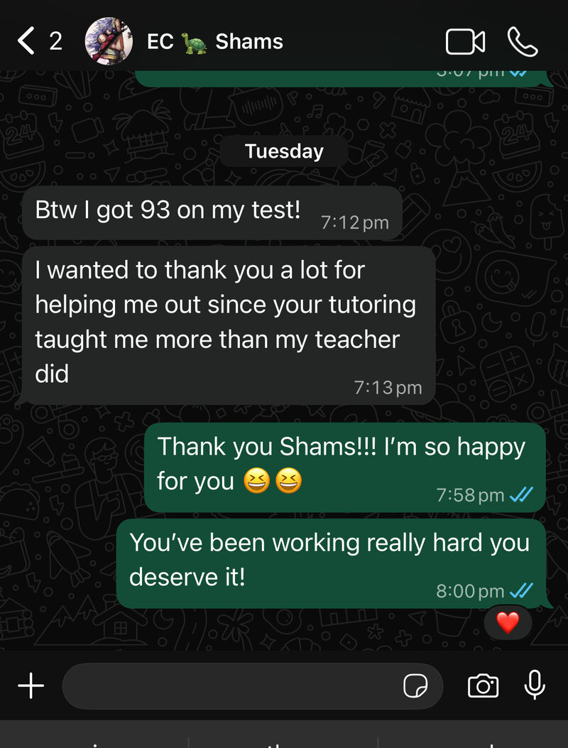Real message screenshot from an Educatta family