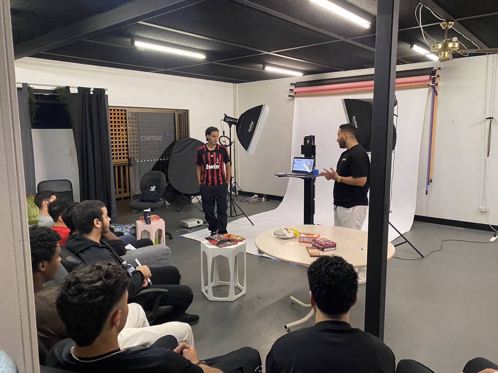 Tarek and Adam hosting a private tutor training evening during the Stepping Stones era